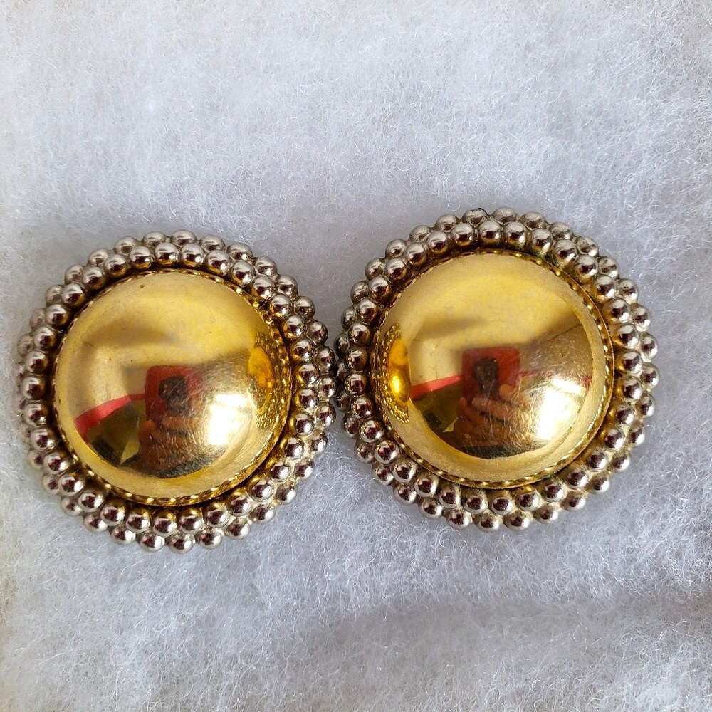 Elegant Gold and Silver Stud Earrings